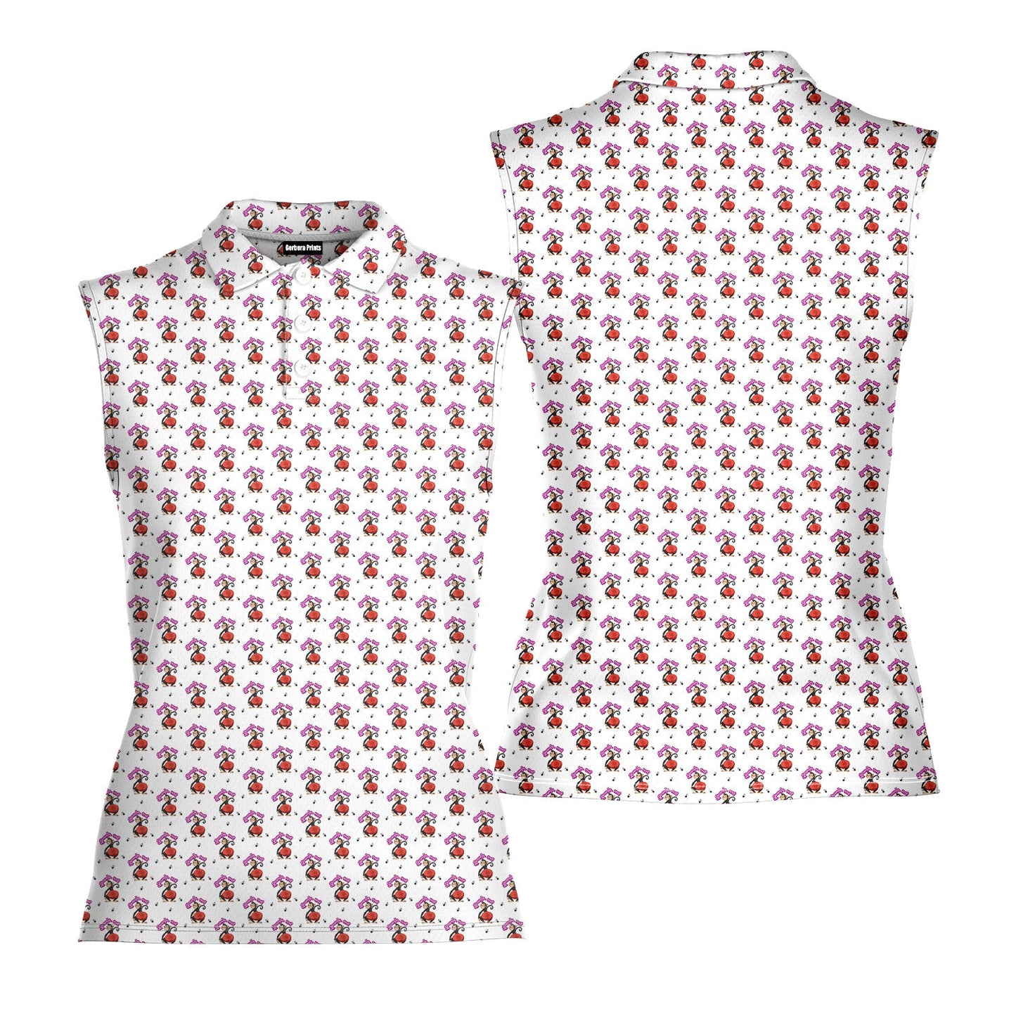 Spank The Monkey - Ladies Sleeveless Golf Polo Shirt