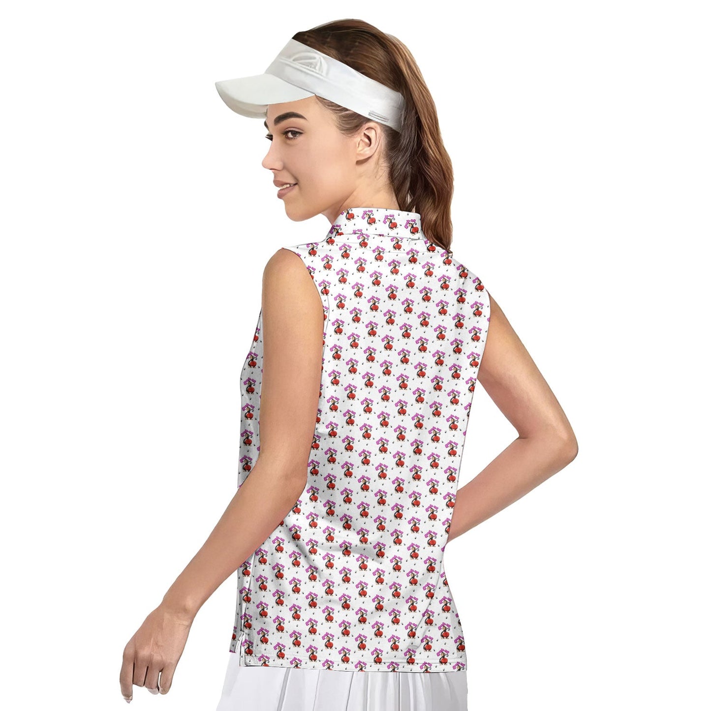 Spank The Monkey - Ladies Sleeveless Golf Polo Shirt