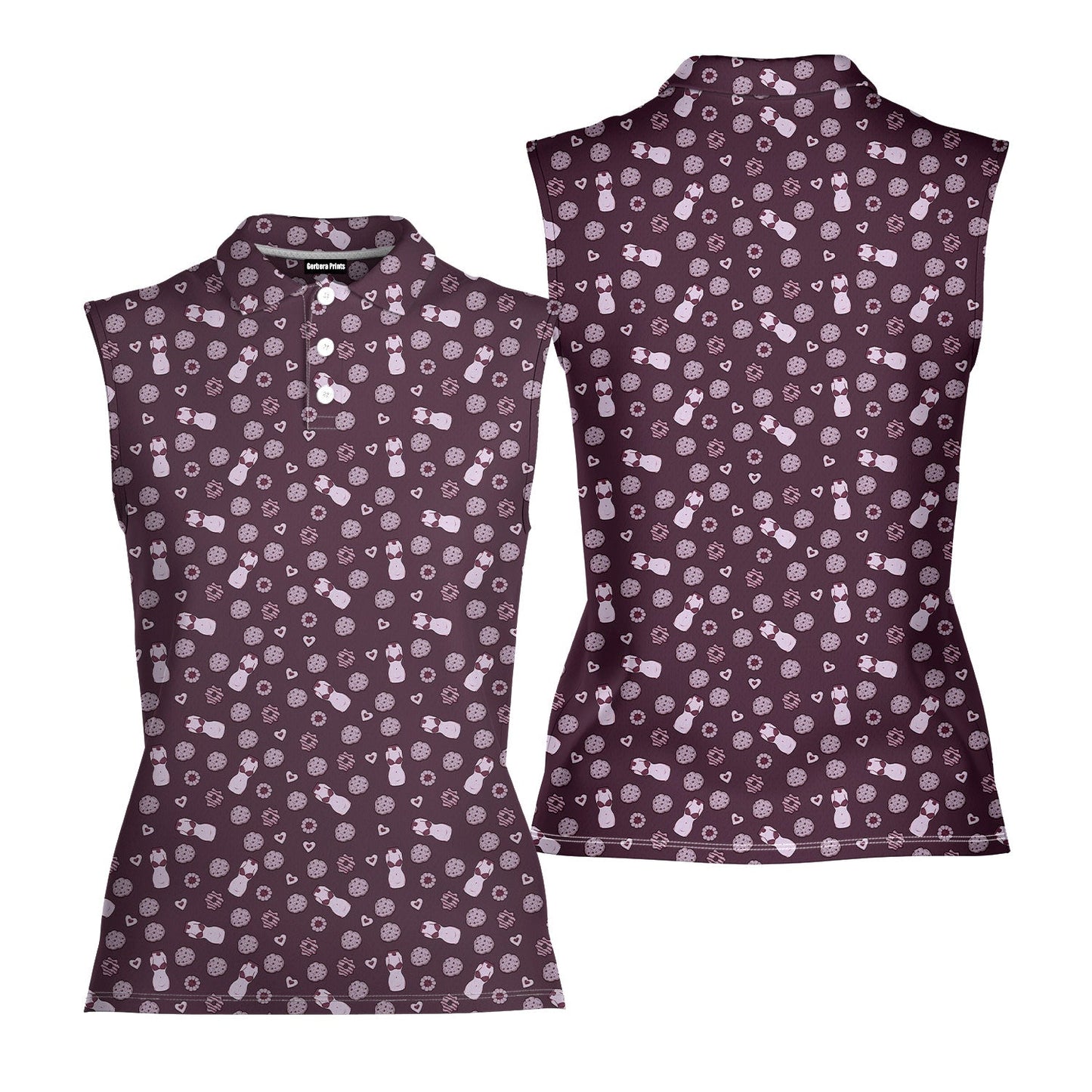 Milk & Cookies - Ladies Sleeveless Golf Polo Shirt