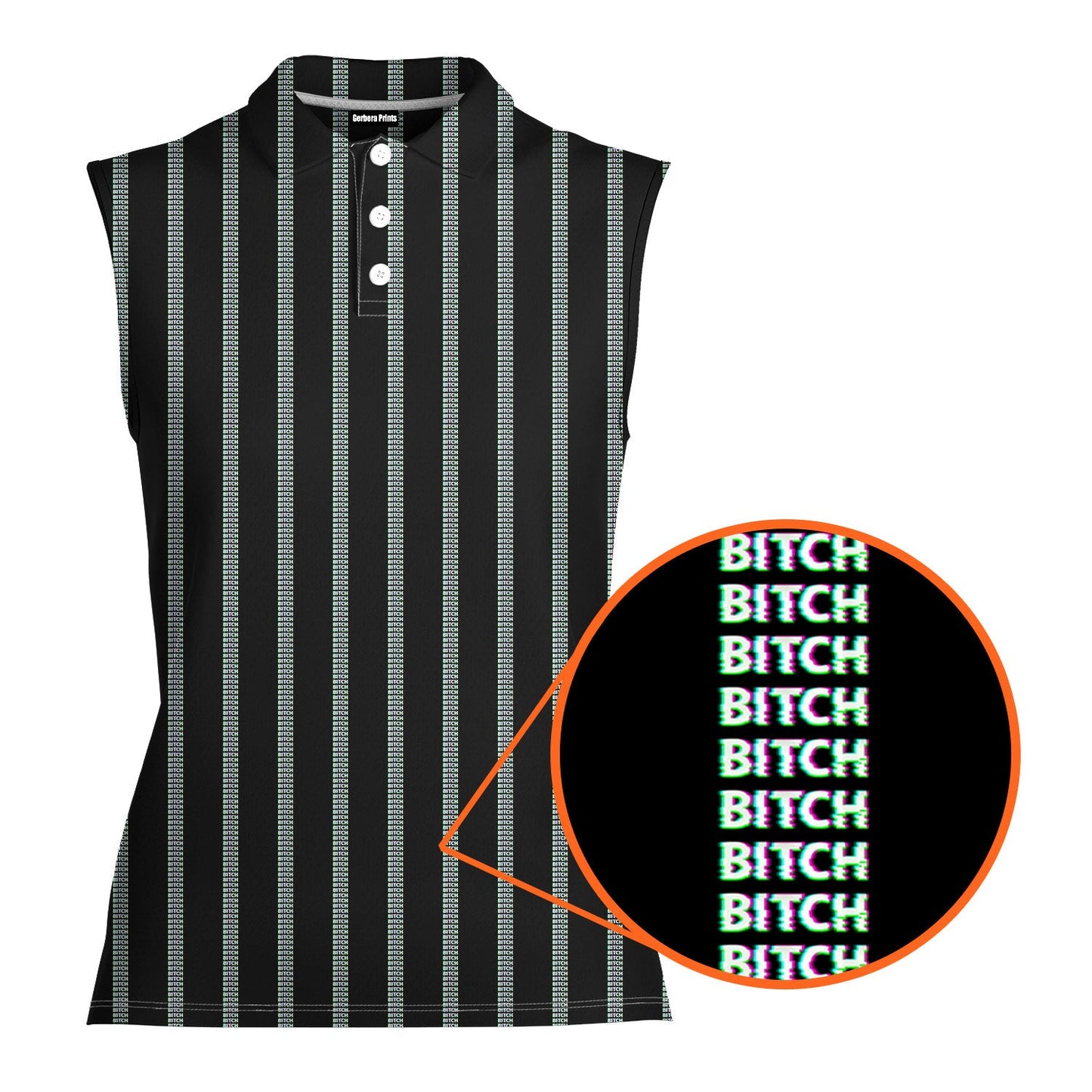 B*tch - Ladies Sleeveless Golf Polo Shirt