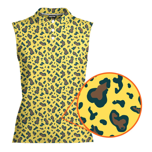 Leopard - Ladies Sleeveless Golf Polo Shirt