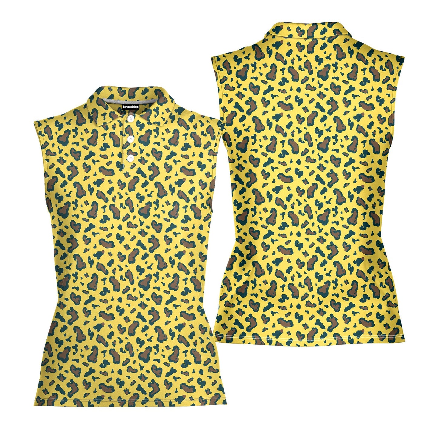 Leopard - Ladies Sleeveless Golf Polo Shirt