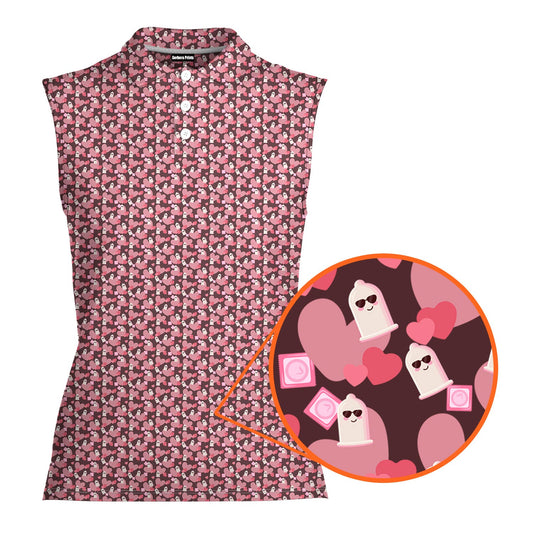 No Raincoat No Love - Ladies Sleeveless Golf Polo Shirt