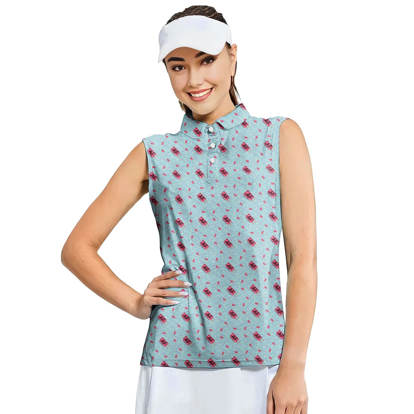 AF Because Adulting is Hard - Ladies Sleeveless Golf Polo Shirt