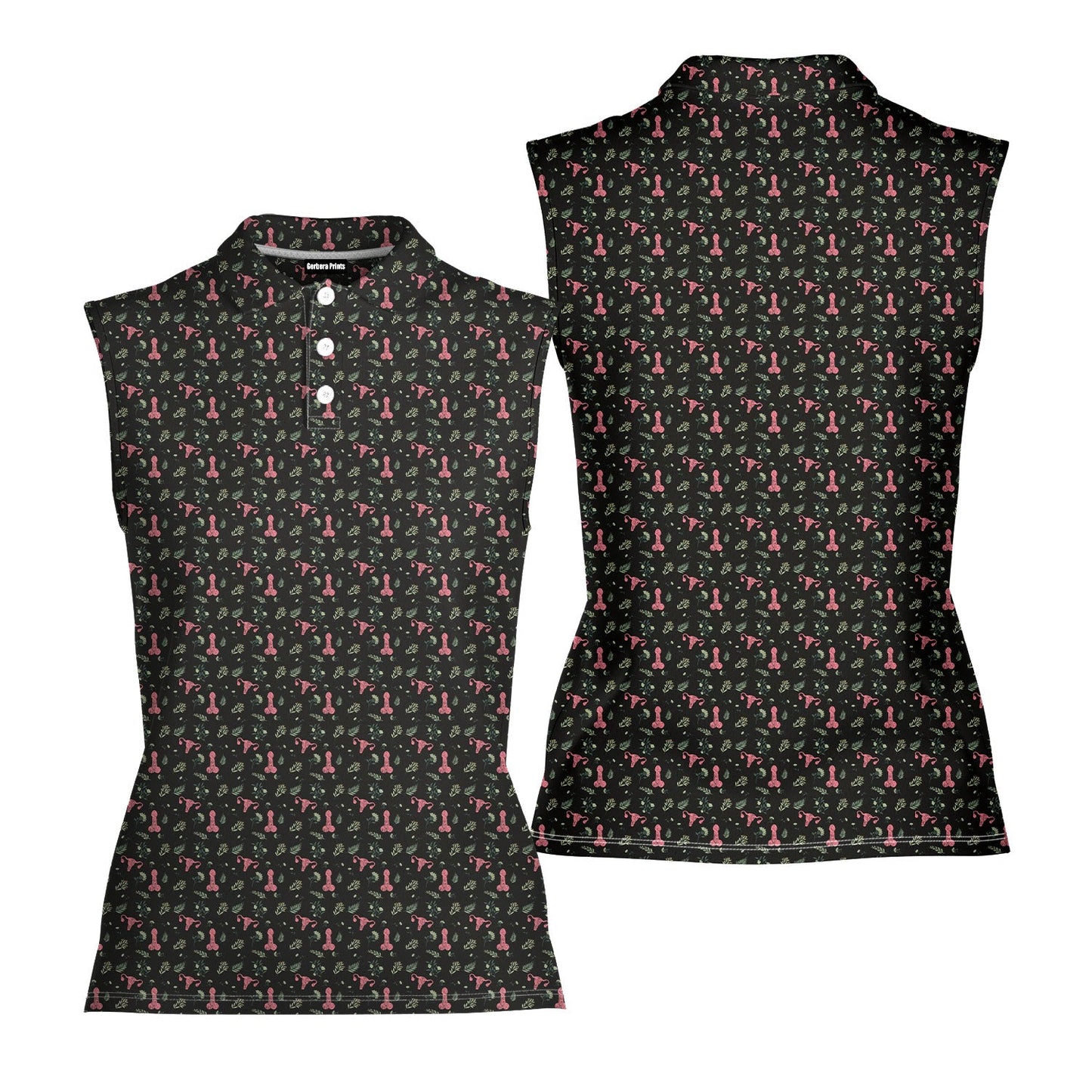 Catching Feelings - Ladies Sleeveless Golf Polo Shirt