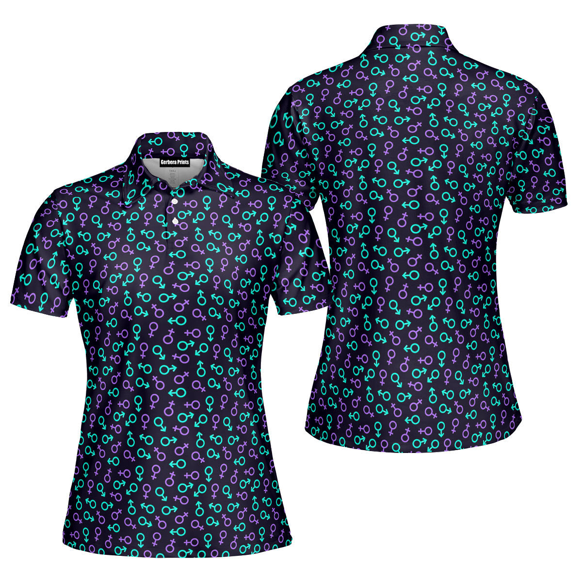 Gender Neon Funny Polo Shirt For Women