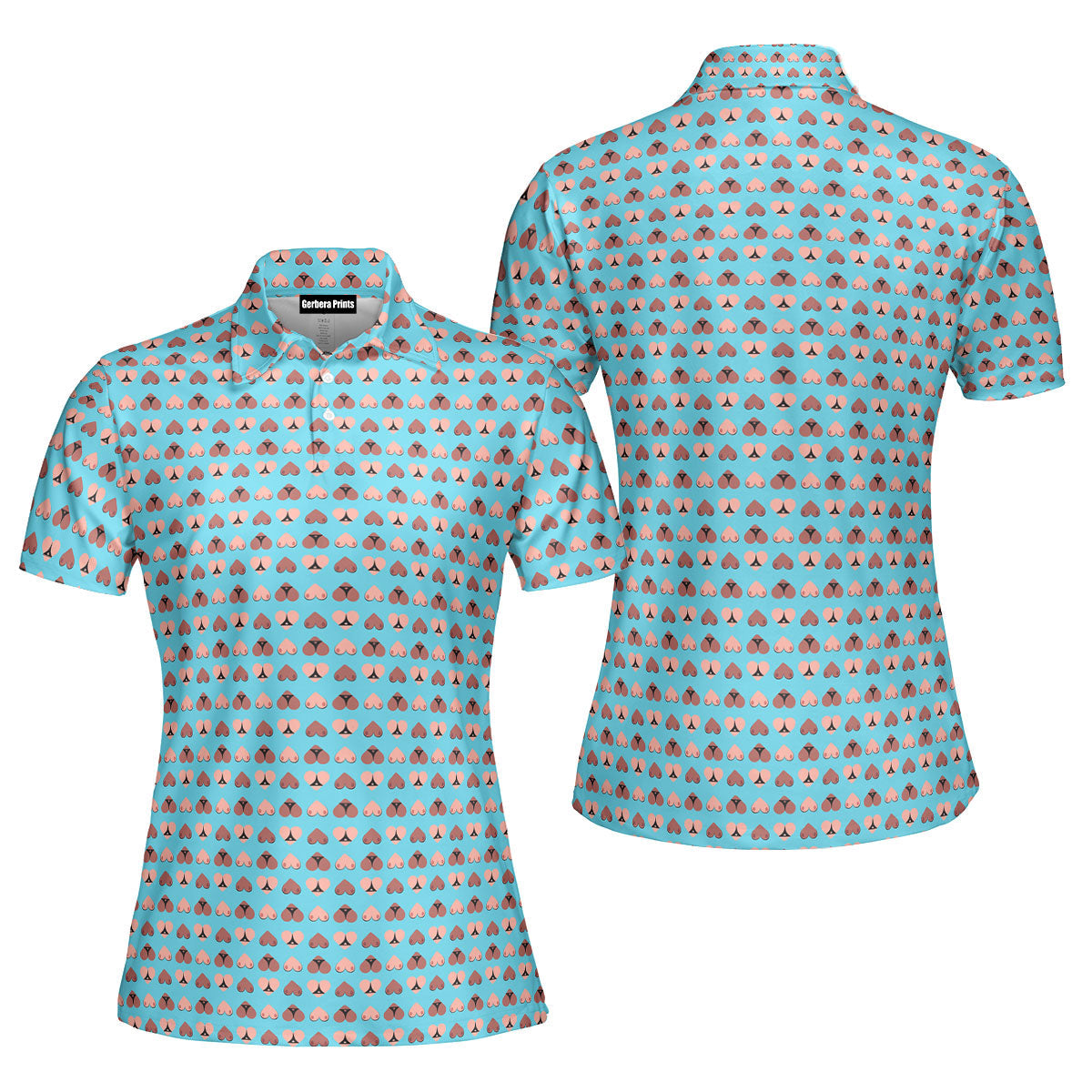 Heart Hip Funny Polo Shirt For Women