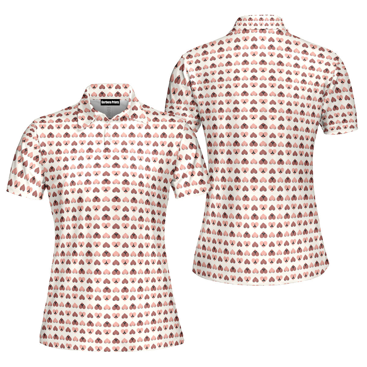 Heart Hip Funny Polo Shirt For Women