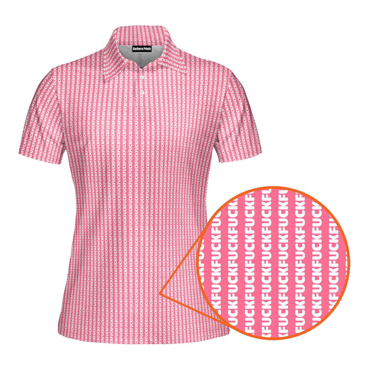 No F*cks Given Striped Funny Polo Shirt For Women