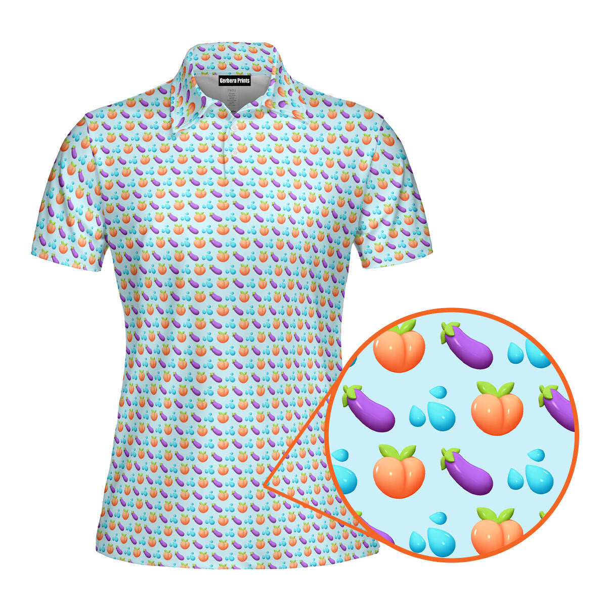 A Taste of Eggplant & Peach Funny Polo Shirt For Women