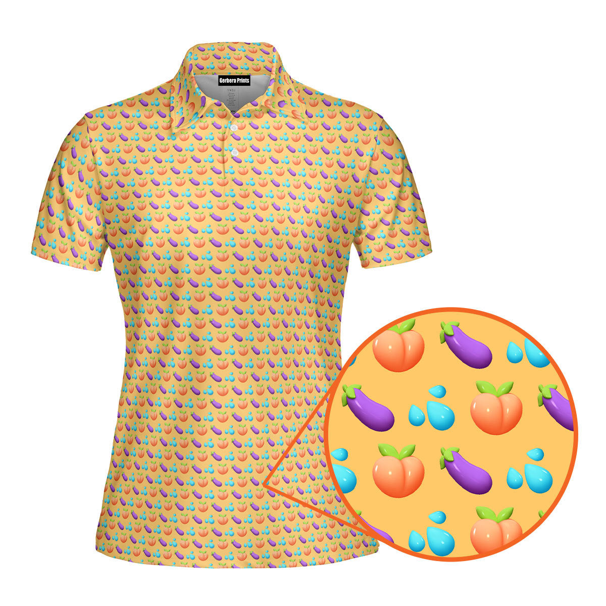 A Taste of Eggplant & Peach Funny Polo Shirt For Women