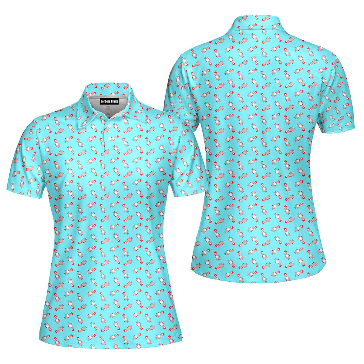 Funny Christmas Penises Pattern Funny Polo Shirt For Women