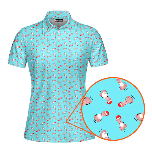 Funny Christmas Penises Pattern Funny Polo Shirt For Women