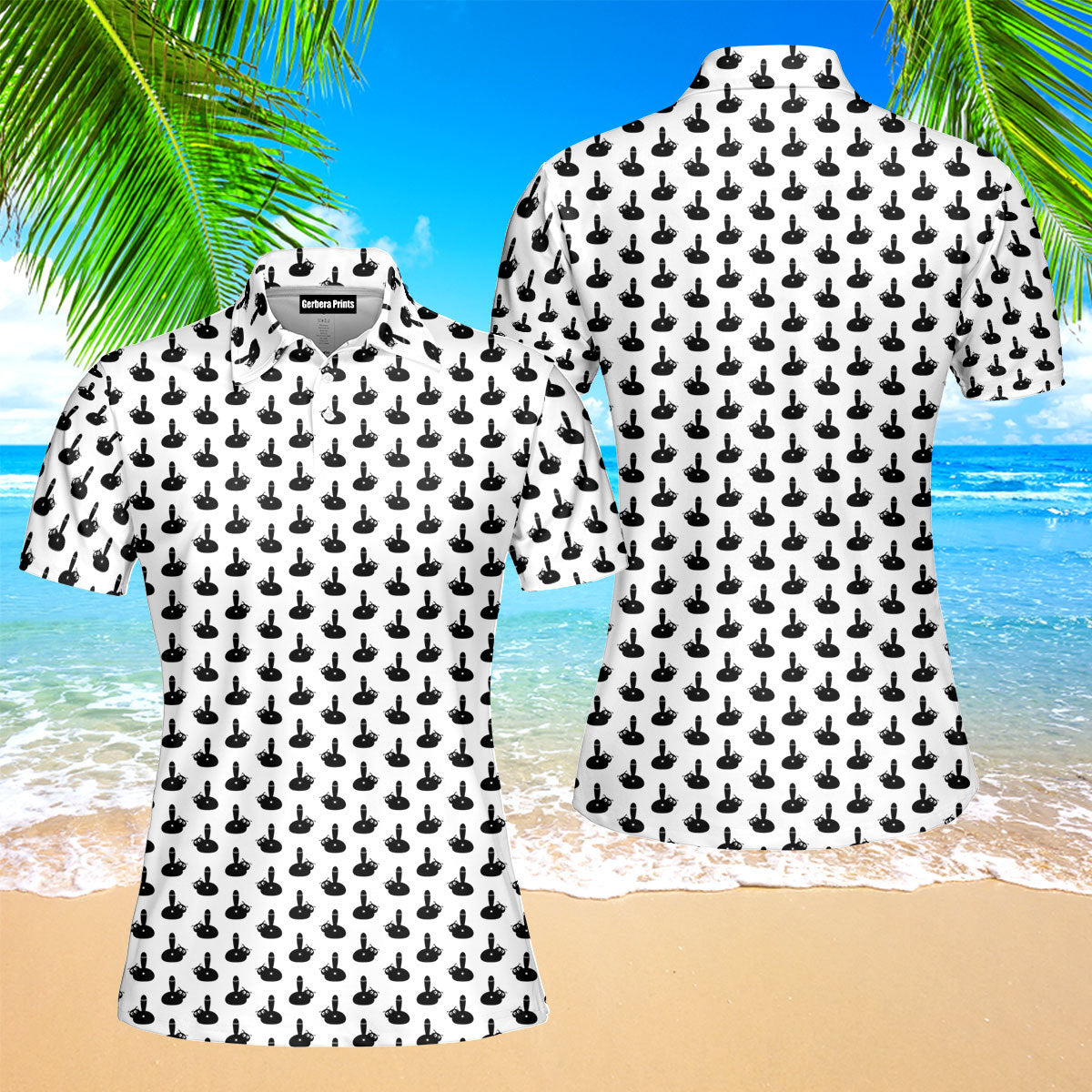 Puss Birdie Tail Funny Polo Shirt For Women