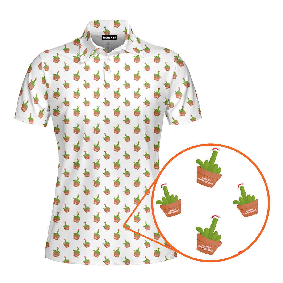 Cactus Merry Christmas Funny Polo Shirt For Women