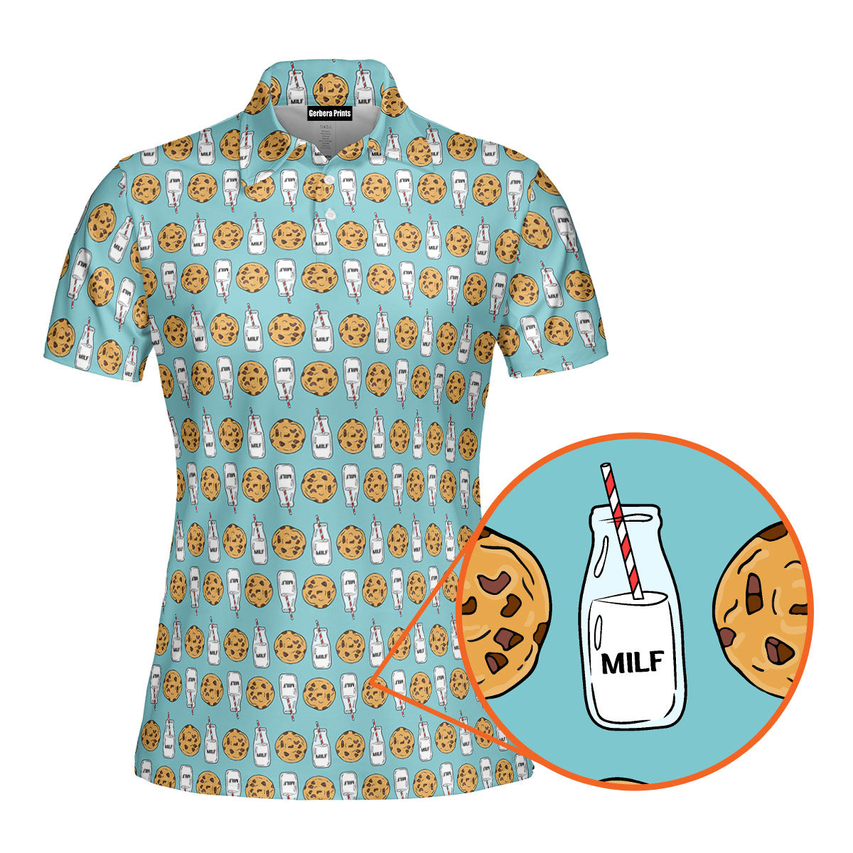 Milk 'N' Cookies Funny Polo Shirt For Women
