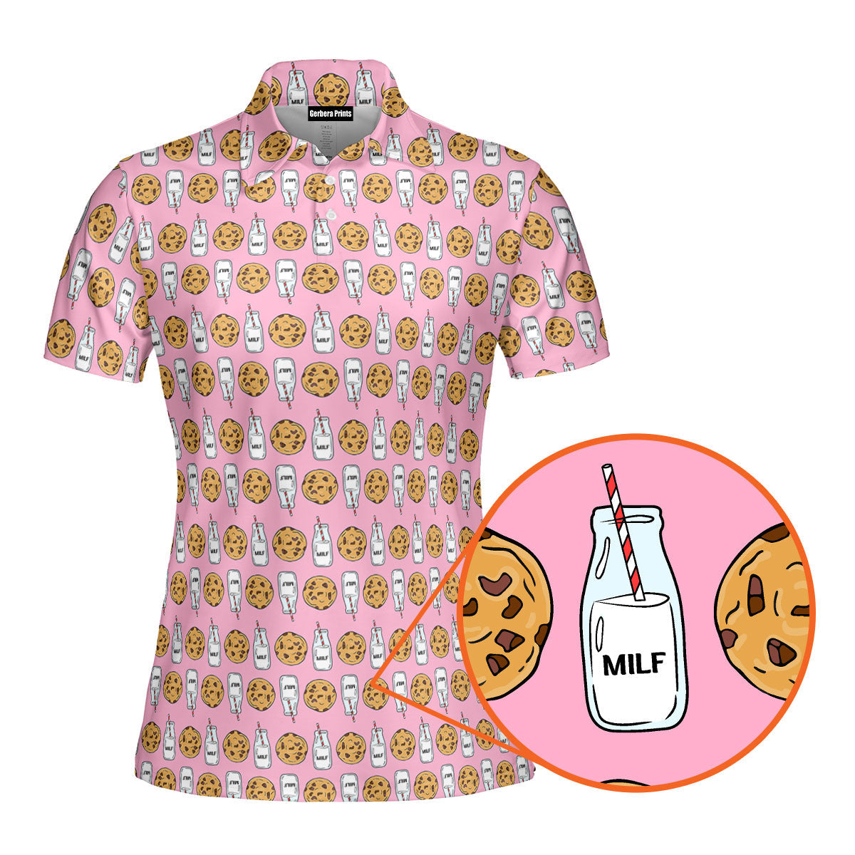 Milk 'N' Cookies Funny Polo Shirt For Women
