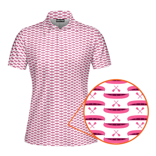 Paddle the Pink Canoe Funny Polo Shirt For Women
