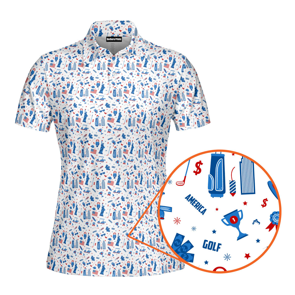 America Golf Funny Polo Shirt For Women