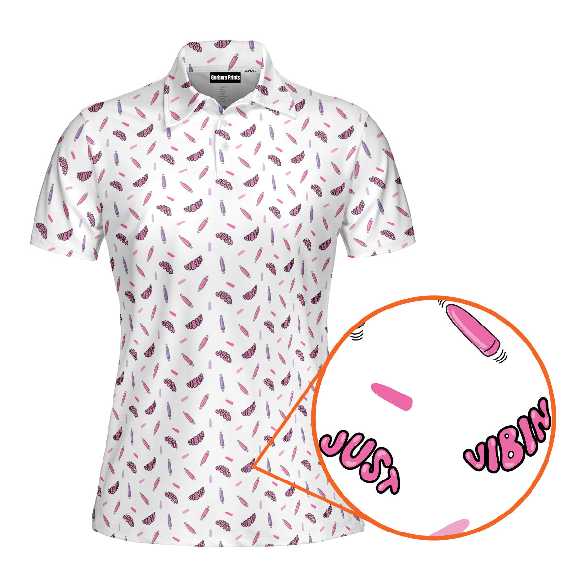 Just Vibin Funny Polo Shirt For Women