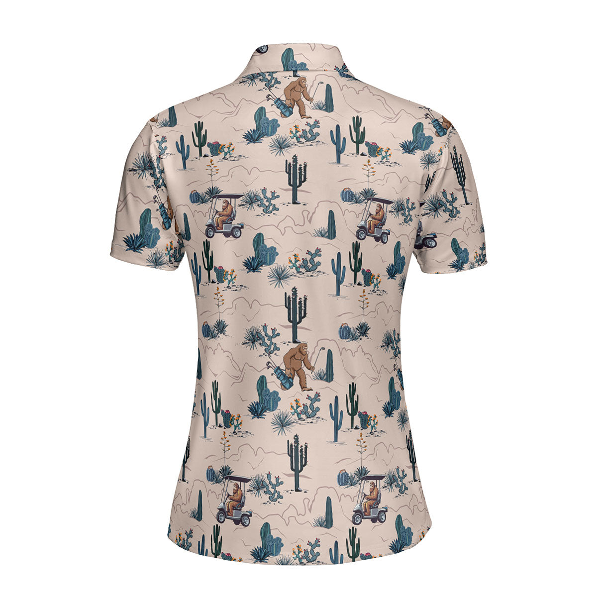Bigfoot On The Green Funny Polo Shirt For Women