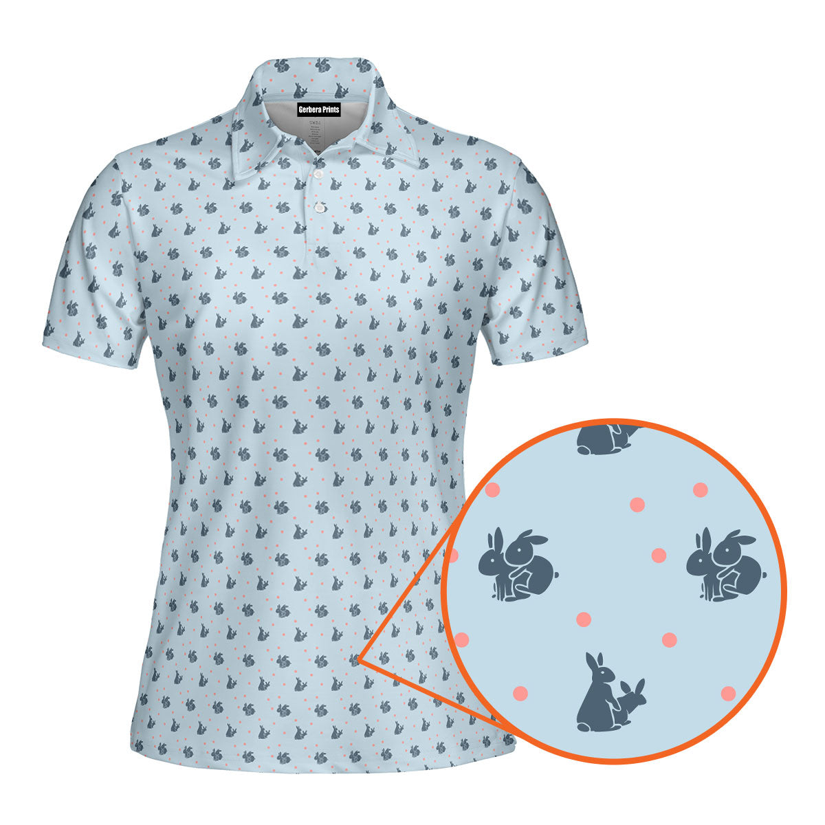 Lovers Rabbits Funny Polo Shirt For Women