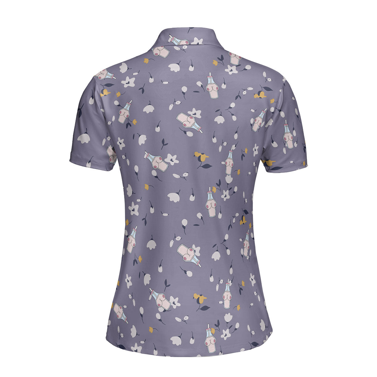 Milk Bottle Funny Polo Shirt For Women
