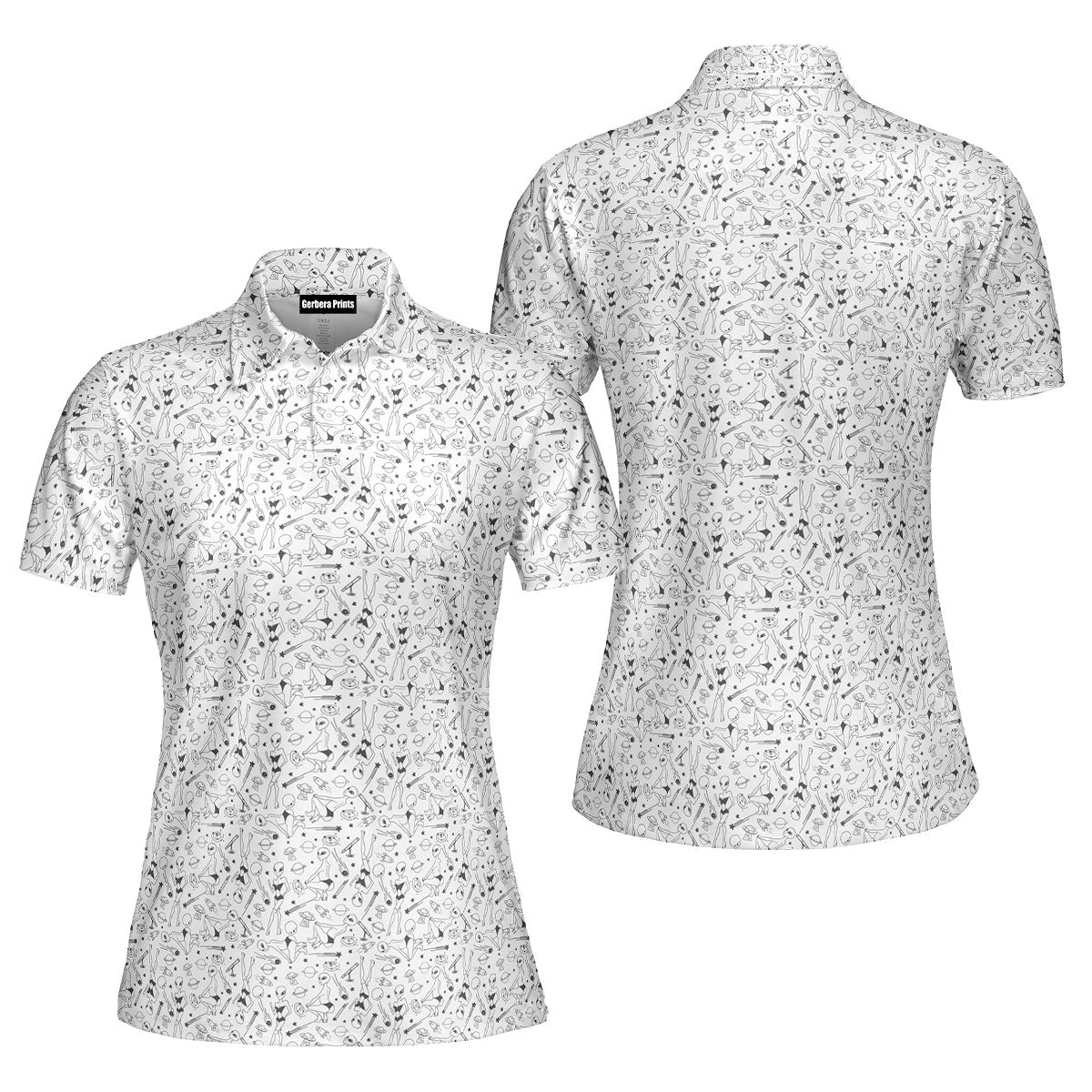 Aliens Funny Polo Shirt For Women