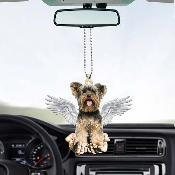 Yorkshire Terrier Dog Angel Wings Car Ornament CO1048
