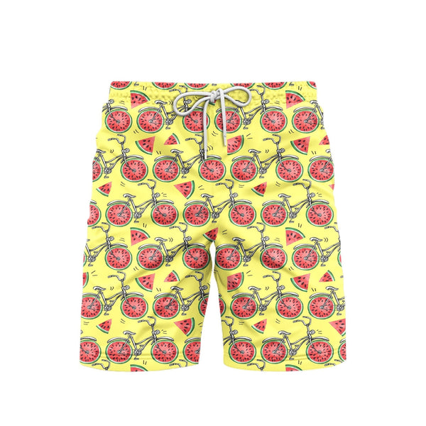 Bicycles With Watermelon Wheels Colorful Summer Beach Shorts For Men