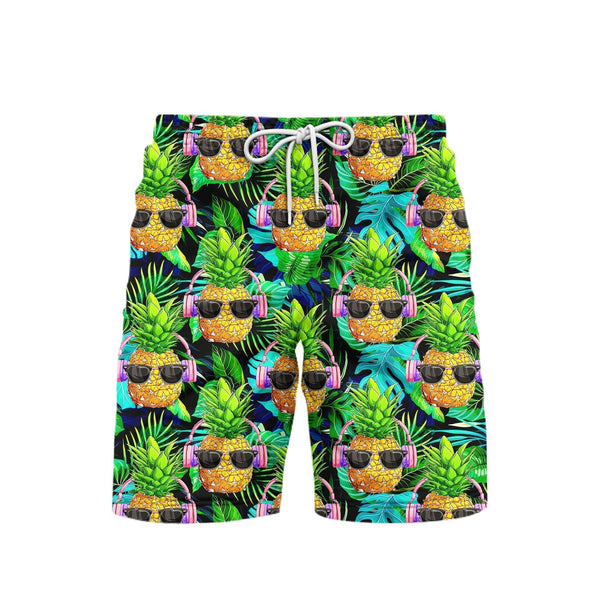 Funny DJ Pineapple Beach Shorts For Men
