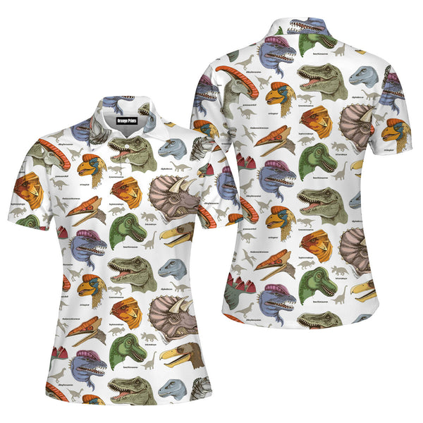 Realistic Dinosaurus Polo Shirt For Women