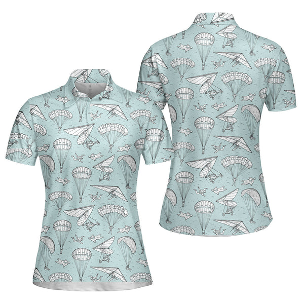 Skydiving Tropical Polo Shirt For Women