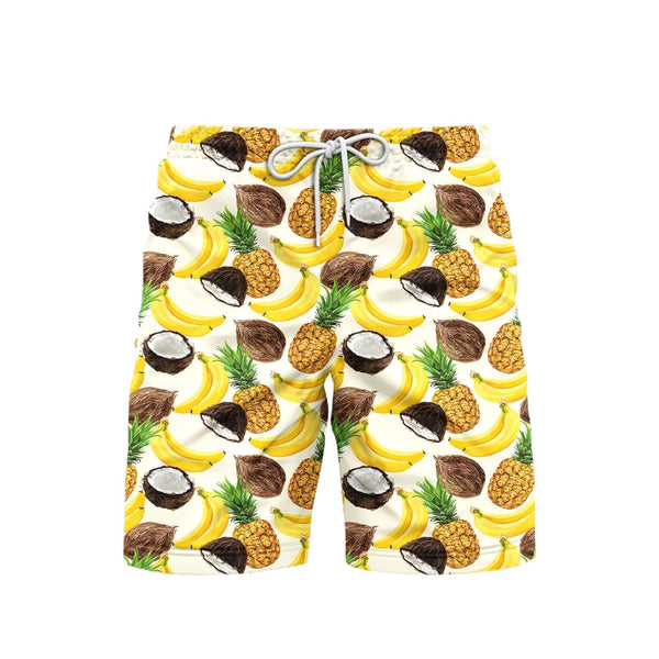 Tropical Fruits Pineapple Banana Beach Shorts For Men
