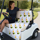 19th Hole Beer O'Clock Somewhere Full-Size Towel & Car Seat Cover - On a Golf Cart Seat