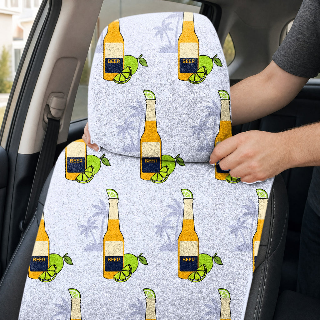 19th Hole Beer O'Clock Somewhere Full-Size Towel & Car Seat Cover - Headrest Pocket