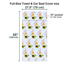 19th Hole Beer O'Clock Somewhere Full-Size Towel & Car Seat Cover - Size Chart