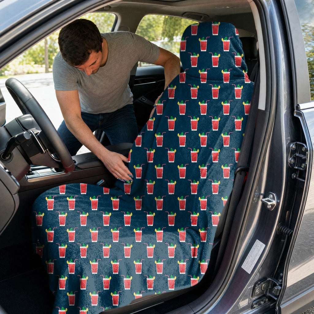 19th Hole Bloody Mary Cocktail Full-Size Towel & Car Seat Cover - In the Car