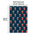 19th Hole Bloody Mary Cocktail Golf Towel - Size Chart