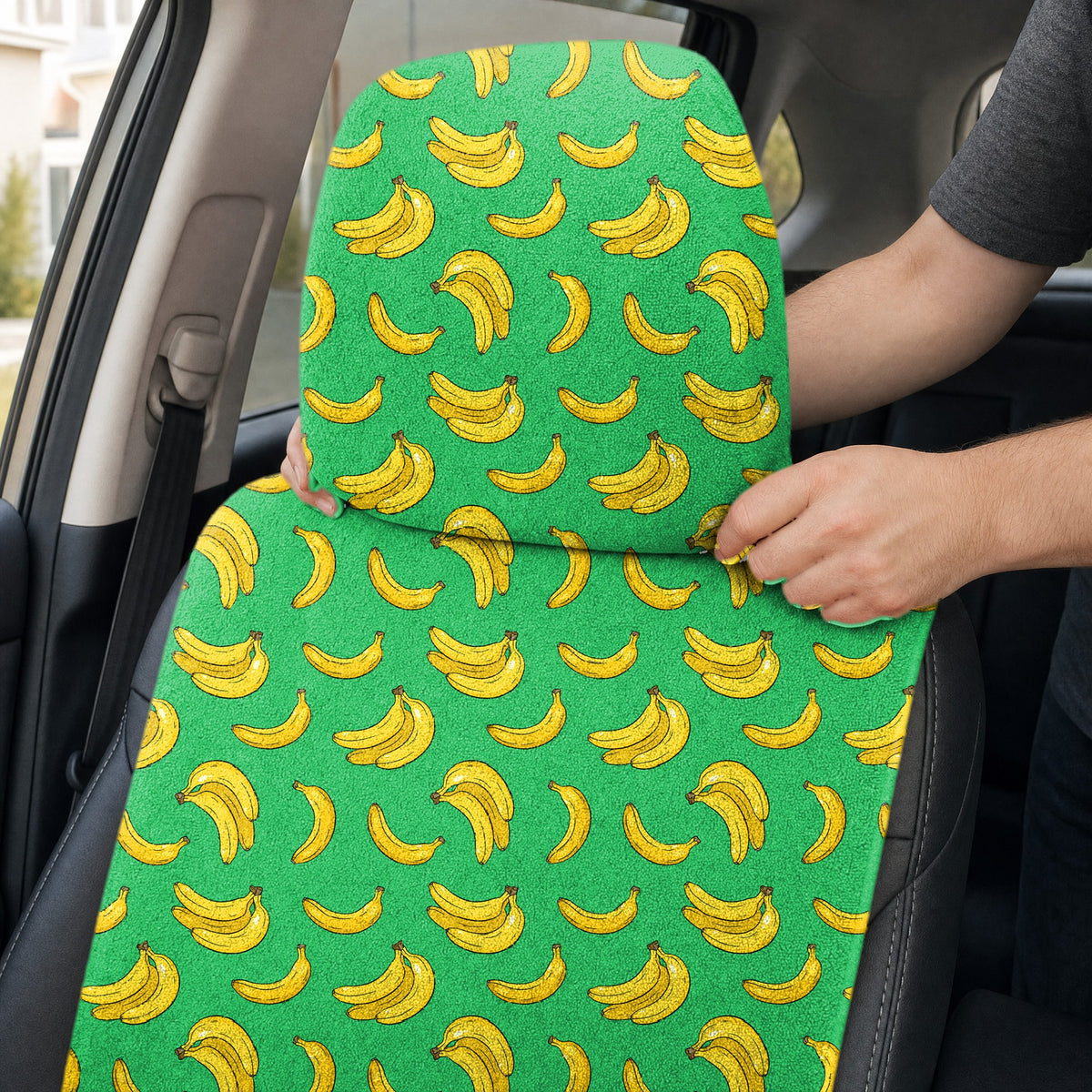 19th Hole Bogey Banana Green Full-Size Towel & Car Seat Cover - Headrest Pocket