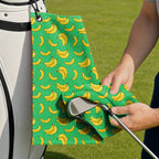 19th Hole Bogey Banana Green Golf Towel - Cleaning a Club