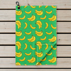 19th Hole Bogey Banana Green Golf Towel - Laid Flat