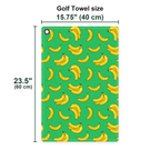 19th Hole Bogey Banana Green Golf Towel - Size Chart