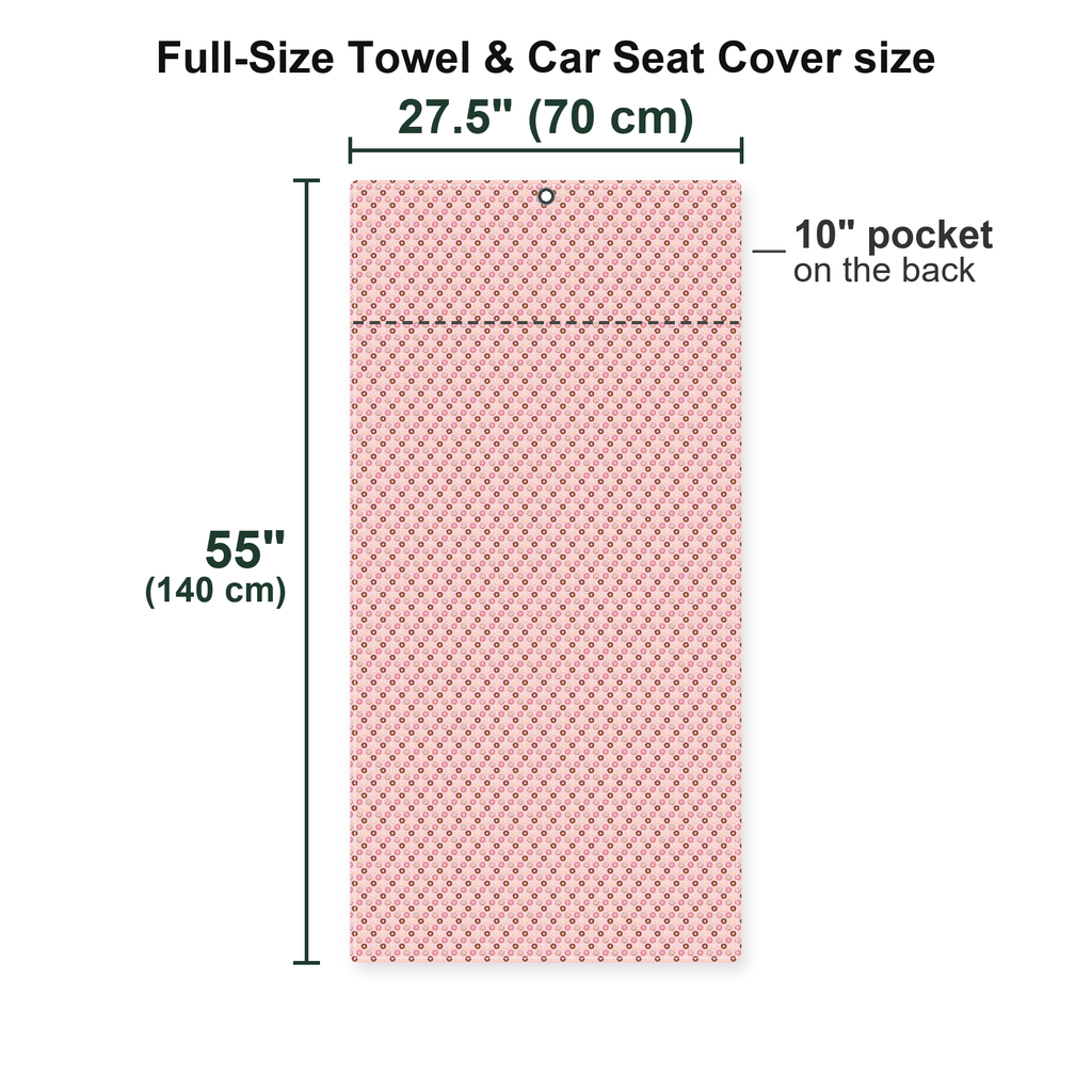 19th Hole Donut Give A Putt Players Gear Full-Size Towel & Car Seat Cover - Size Chart