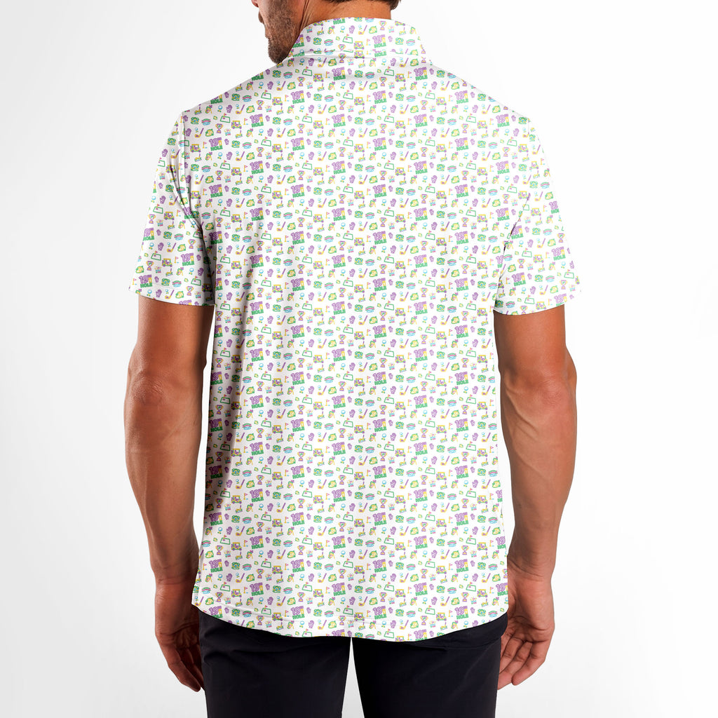 19th Hole Glow Polo Shirt For Men - Model Back