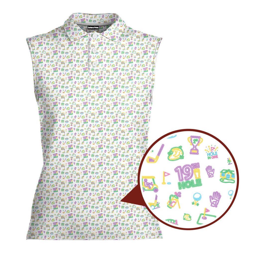 19th Hole Glow Women Sleeveless Polo Shirt - 1