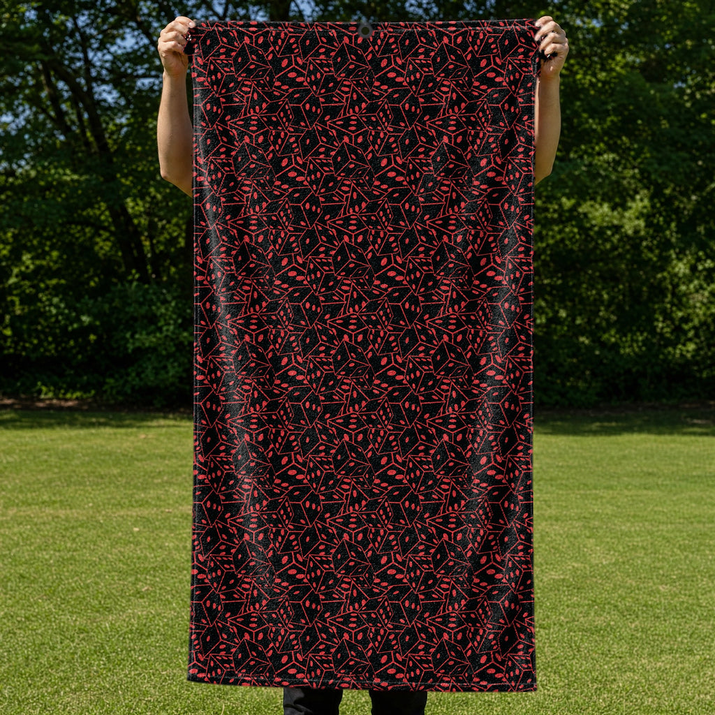 19th Hole Roll The Dice Vegas Themed Full-Size Towel & Car Seat Cover - Held Open