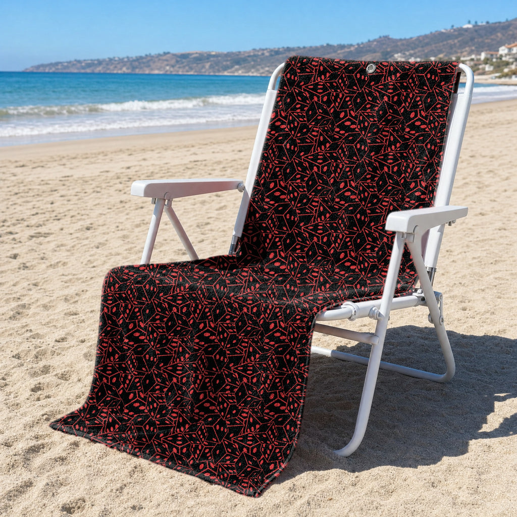 19th Hole Roll The Dice Vegas Themed Full-Size Towel & Car Seat Cover - On a Beach Chair
