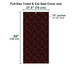19th Hole Roll The Dice Vegas Themed Full-Size Towel & Car Seat Cover - Size Chart