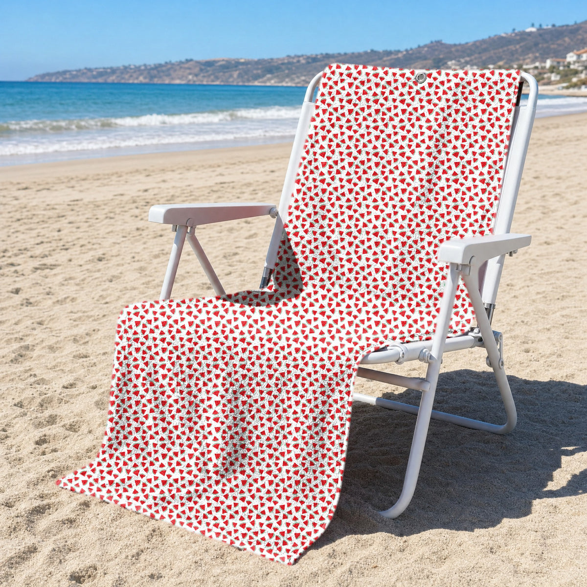 19th Hole The Watermelon Season Full-Size Towel & Car Seat Cover - On a Beach Chair